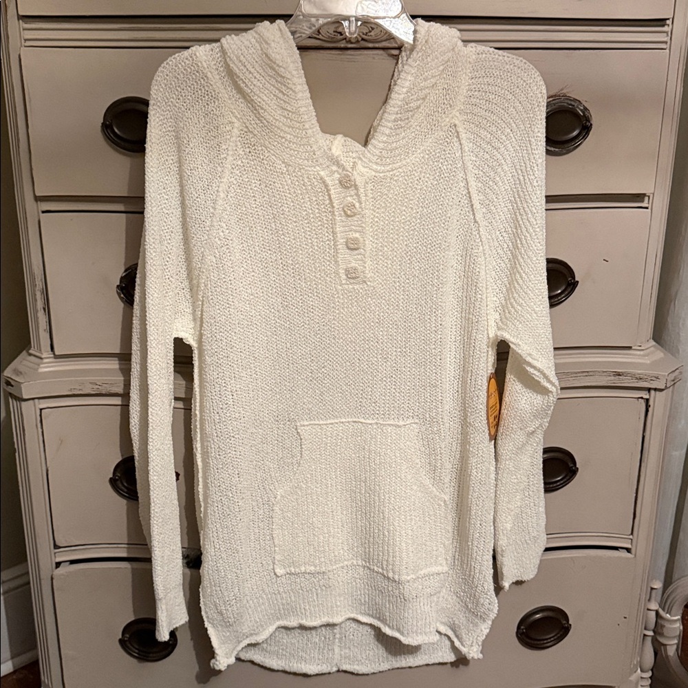POL Knit Button-Up Hoodie M NWT